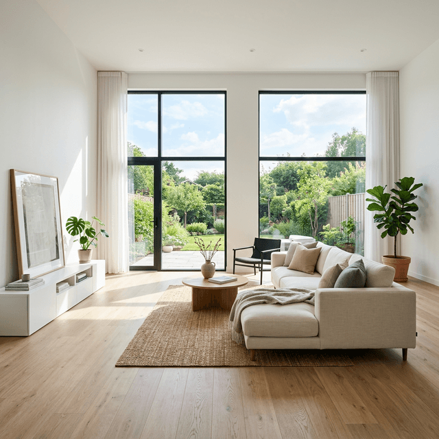 Sala com piso laminado perfeito